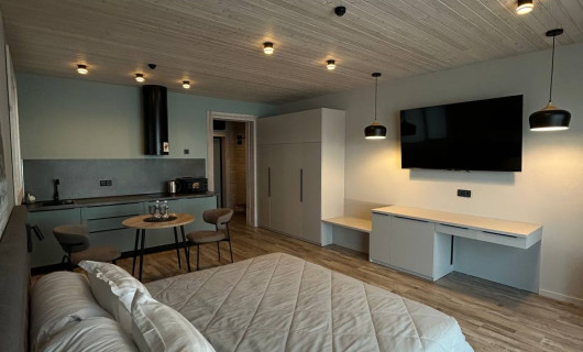 Номер в формате студии в доме с видом на Байкал